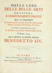 Front cover of Delle lodi delle belle arti by Ferdinando Fuga