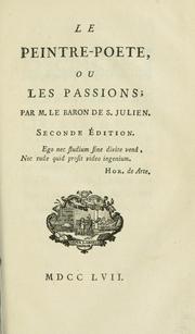 Cover of Le peintre-poete, ou, Les passions by Louis Guillaume Baillet de Saint Julien