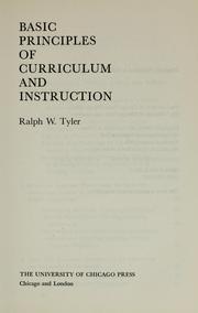 Cover of Basic principles of curriculum and instruction by Ralph W. Tyler