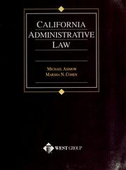 Front cover of California administrative law by Michael Asimow