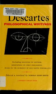 Front cover of Descartes' philosophical writings by René Descartes