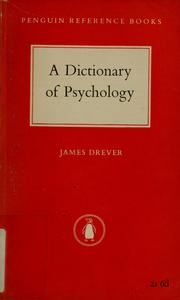 Front cover of A dictionary of psychology by Drever, James
