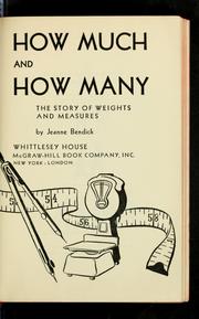 Cover of How much and how many by Jeanne Bendick