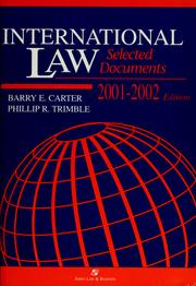 Cover of International law by Barry E. Carter