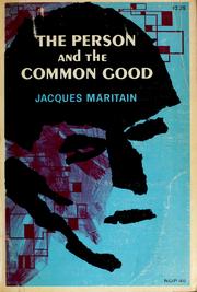 Front cover of The person and the common good by Jacques Maritain