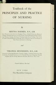 Cover of Textbook of the principles and practice of nursing by Bertha Harmer