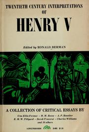 Front cover of Twentieth century interpretations of Henry V by Ronald Berman