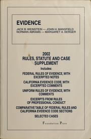 Cover of Evidence by Jack B. Weinstein