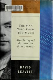 Front cover of The man who knew too much by David Leavitt