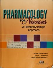Cover of Pharmacology for nurses by Michael Adams