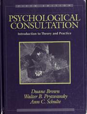 Cover of Psychological consultation by Duane Brown