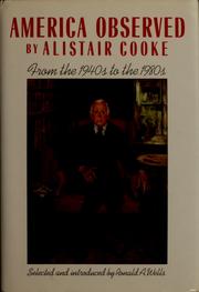 Cover of America observed by Alistair Cooke