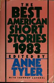 Front cover of The Best American Short Stories 1983 by Anne Tyler