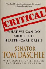 Cover of Critical by Thomas Daschle