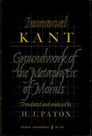 Front cover of Groundwork of the metaphysic of morals by Immanuel Kant