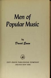 Front cover of Men of popular music by David Ewen