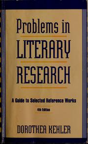 Front cover of Problems in literary research by Dorothea Kehler