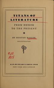 Front cover of Titans of literature, from Homer to the present by Burton Rascoe
