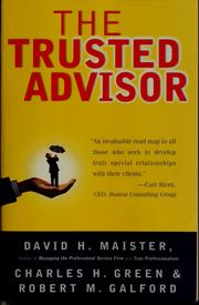 Cover of The Trusted Advisor by David H. Maister