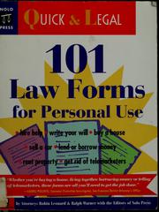 Cover of 101 law forms for personal use by Robin Leonard