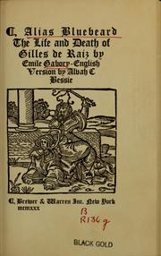 Cover of Alias Bluebeard by Emile Gabory