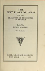 Cover of The best plays of 1929-30 by Burns Mantle