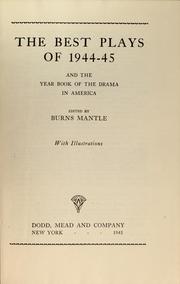 Cover of Best Plays of 1944-45 and the Year Book of the Drama In America by Burns Mantle