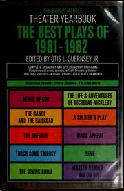 Front cover of The Best plays of 1981-1982 by Otis L. Guernsey