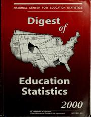 Cover of Digest of education statistics 2000 by Thomas D. Snyder