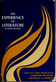Front cover of The experience of literature by Gene Montague