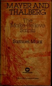 Cover of Mayer and Thalberg by Samuel Marx