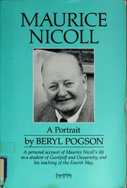 Cover of Maurice Nicoll by Beryl Pogson