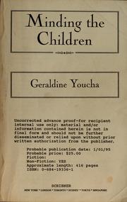 Cover of Minding the children by Geraldine Youcha