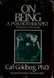 Front cover of On being a psychotherapist by Carl Goldberg