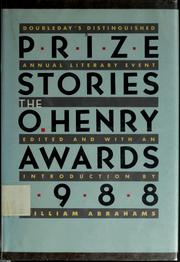 Front cover of Prize stories 1988 by William Miller Abrahams