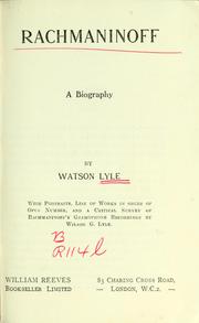 Cover of Rachmaninoff by Watson Lyle