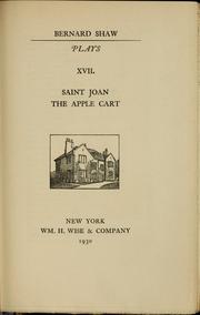 Front cover of Plays (Apple Cart / Saint Joan) by George Bernard Shaw