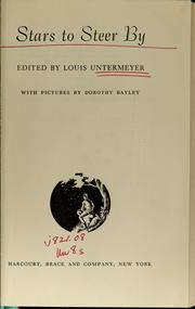 Front cover of Stars to steer by by Louis Untermeyer