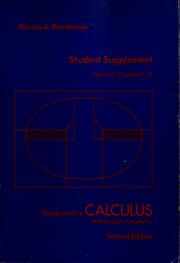 Front cover of Student supplement to Swokowski's Calculus with analytic geometry by Thomas A. Bronikowski