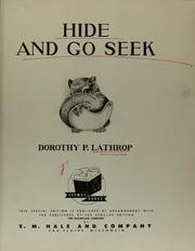 Front cover of Hide and go seek by Dorothy Pulis Lathrop