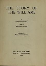 Cover of The story of the Williams by Grace Humphrey