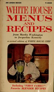 Front cover of White House menus and recipes by François Rysavy