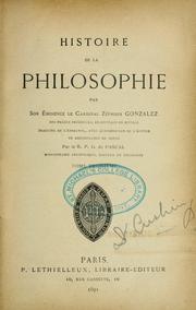 Front cover of Histoire de la philosophie by Gonzalez, Zephirin cardinal