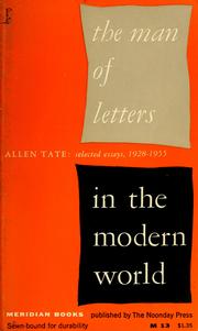 Front cover of The man of letters in the modern world by Allen Tate
