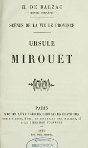 Cover of Ursule Mirouët by Honoré de Balzac