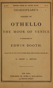 Front cover of Shakespeare's Tragedy of Othello, the Moor of Venice as produced by Edwin Booth by Henry L. Hinton