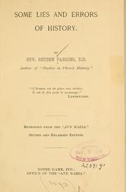 Front cover of Some lies and errors of history by Reuben Parsons