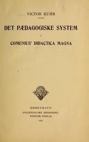 Front cover of Det paedagogiske system i Comenius' Didactica magna by Victor Kuhr