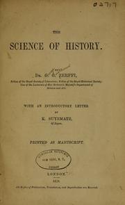 Front cover of The science of history by G. G. Zerffi
