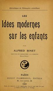 Front cover of Les idées modernes sur les enfants by Alfred Binet